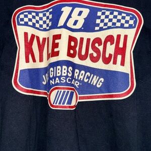 Port Authority Black Kyle Busch NASCAR Graphic Tee with Red and Blue Print